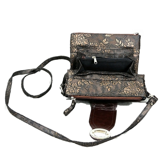 BRACIANO BROWN BRONZE MULTI POCKET CROSSBODY BAG - Picture 4 of 6